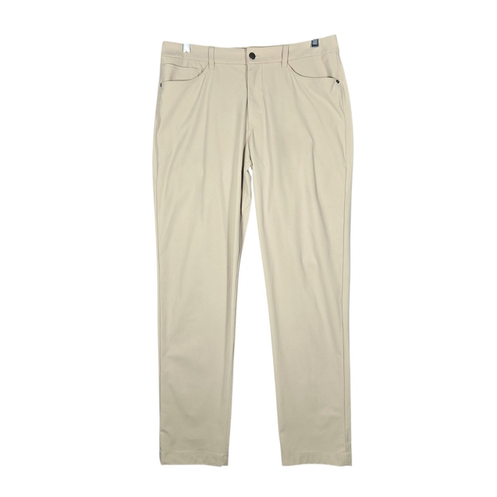 Lululemon ABC Classic Fit Pants Mens 32 Beige Khaki Warpstreme 5 Pocket 30L
